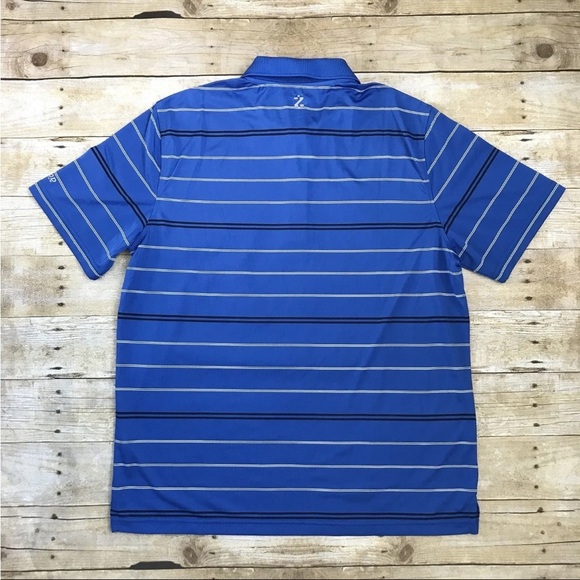 Izod X-Treme Function Cool-FX Men’s Blue Striped Golf Polo Shirt Size Large - Picture 2 of 4